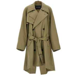 Balenciaga Draped Neck Trench Coat