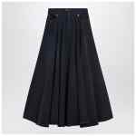 Balenciaga Navy blue maxi godet denim skirt