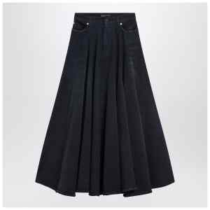 Balenciaga Navy blue maxi godet denim skirt