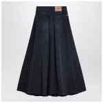Balenciaga Navy blue maxi godet denim skirt