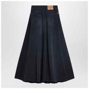 Balenciaga Navy blue maxi godet denim skirt