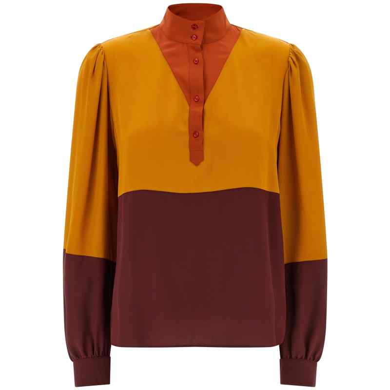 Saint Laurent Color-block Blouse