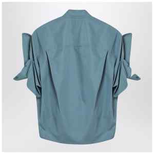 Balenciaga Grey-blue shirt with turn-up sleeves