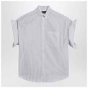 Balenciaga White striped shirt with turn-up sleeves