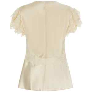 Alberta Ferretti Satin And Lace Top