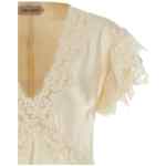 Alberta Ferretti Satin And Lace Top