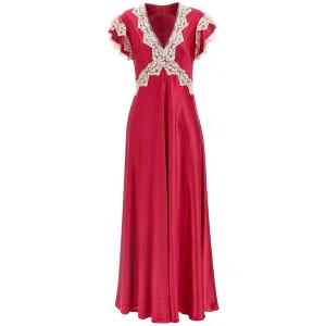 Alberta Ferretti Satin And Lace Dress