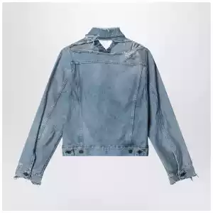 Acne Studios Distressed denim jacket Light blue