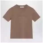 Max Mara Hazelnut-coloured T-shirt in viscose crêpe