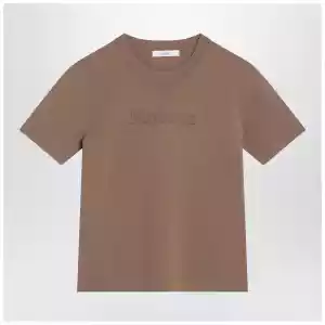 Max Mara Hazelnut-coloured T-shirt in viscose crêpe