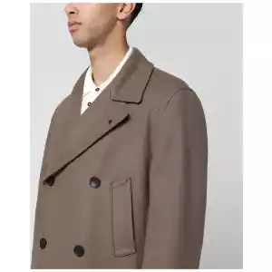 Tagliatore Taupe double-breasted wool-blend coat