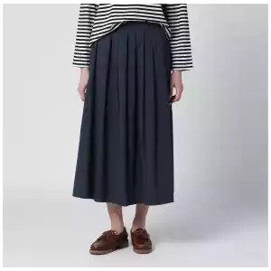 PT Torino Blue pleated cotton-blend skirt