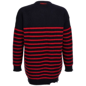 Marni Destroyed Effect Striped Cardigan