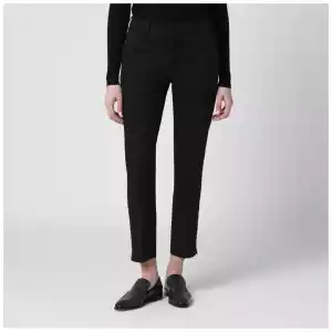 PT Torino Black slim-fit cotton-blend trousers