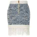Balmain Fringed Tweed Skirt