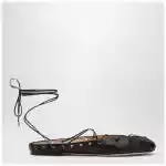 Chloé Black leather ghillie ballerinas
