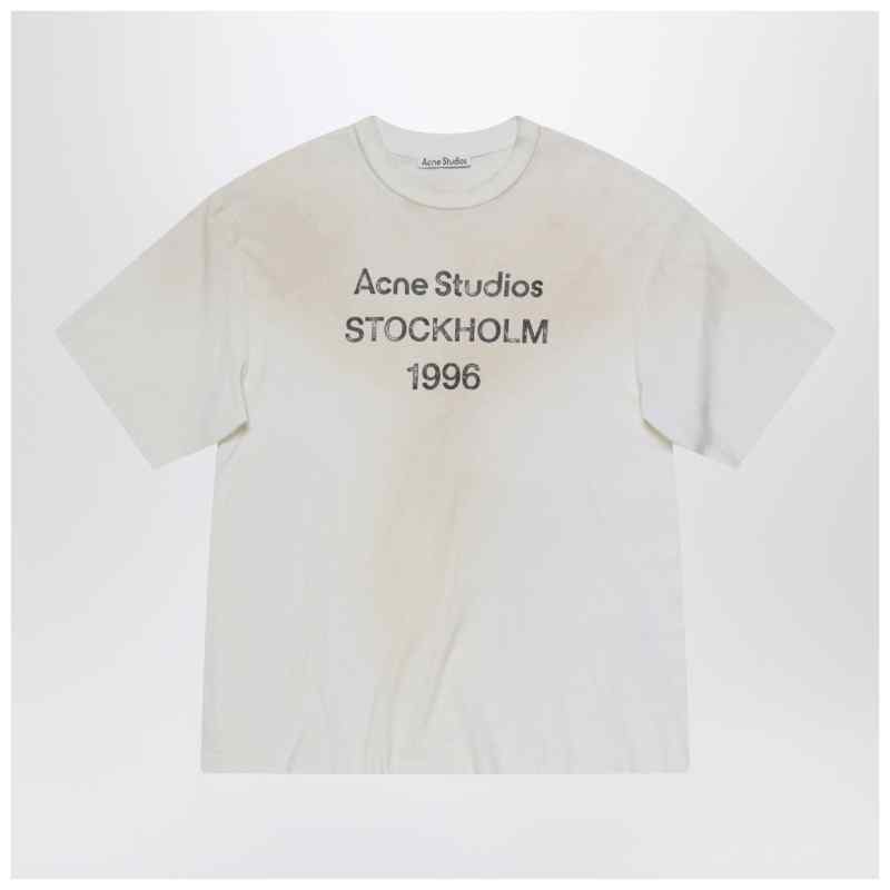 Acne Studios Logo T-shirt Relaxed fit Dusty White, theFeinheit