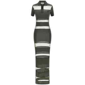 Coperni Striped Sheer Polo Dress