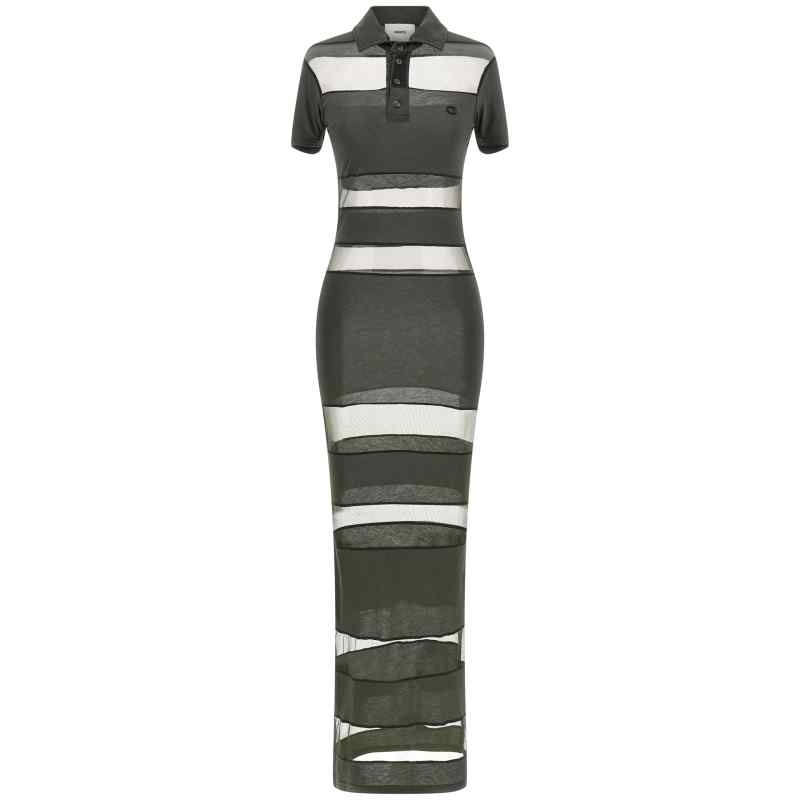 Coperni Striped Sheer Polo Dress