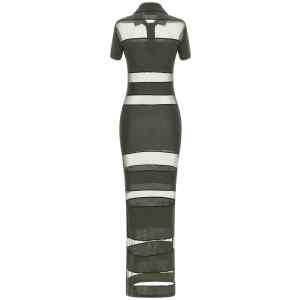Coperni Striped Sheer Polo Dress