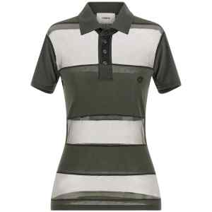Coperni Sheer Striped Polo Shirt