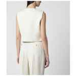 P.A.R.O.S.H. Sand-colored linen-blend waistcoat