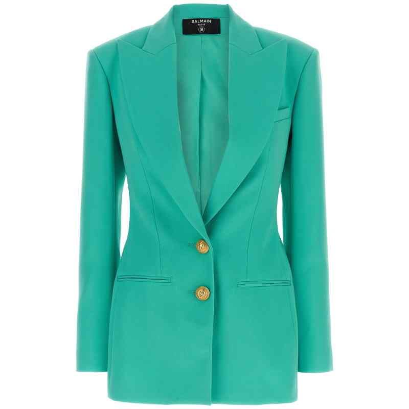 Balmain Logo Button Double-breasted Blazer Balmain Logo Button Double-breasted Blazer
