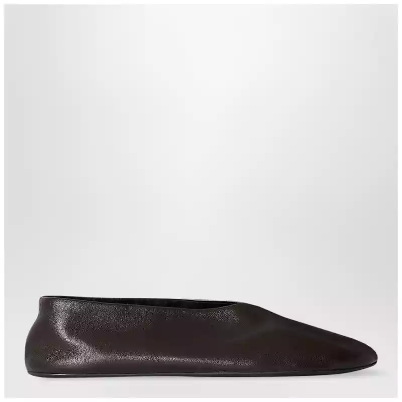 The Row Stella slippers brown in leather and shearling