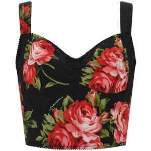Dolce & Gabbana Bouquet Rose Bustier Top
