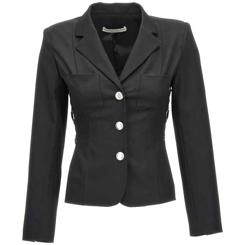 FAB3421F4055900_1_M_2023-10-11T11-07-46.589Z-1 Alessandra Rich Single Breast Lace-up Blazer Jacket