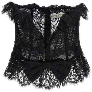 Alessandra Rich Lace Bow Bustier Top