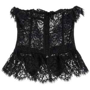 Alessandra Rich Lace Bow Bustier Top