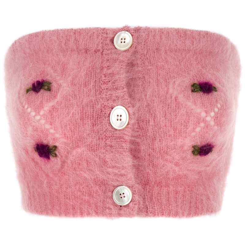Alessandra Rich Carded Mohair Top