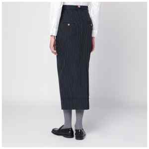 Thom Browne Navy blue pinstriped pencil skirt