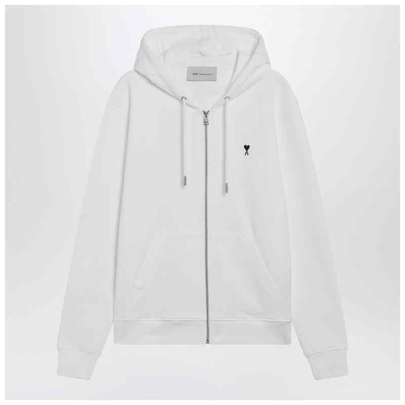 Ami Paris Ami De Coeur zip-up jacket white, theFeinheit