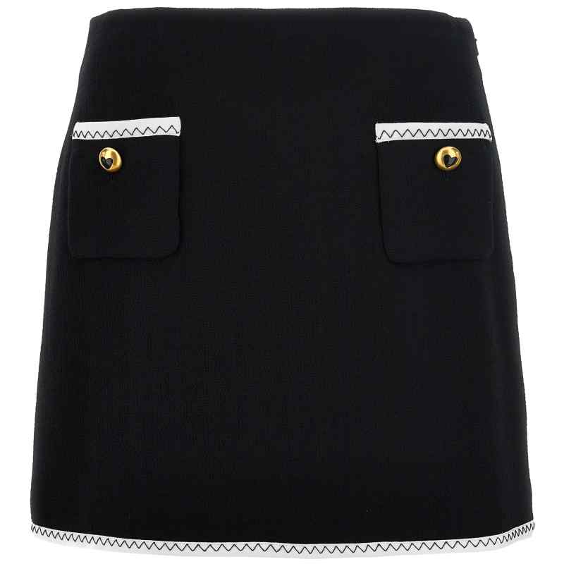 Moschino Heart Button Skirt