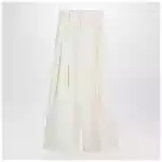 Jil Sander Wide cream trousers in silk blend