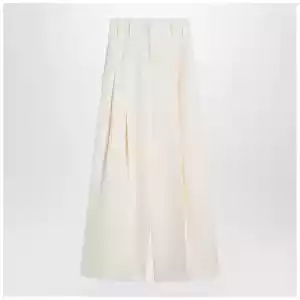 Jil Sander Wide cream trousers in silk blend