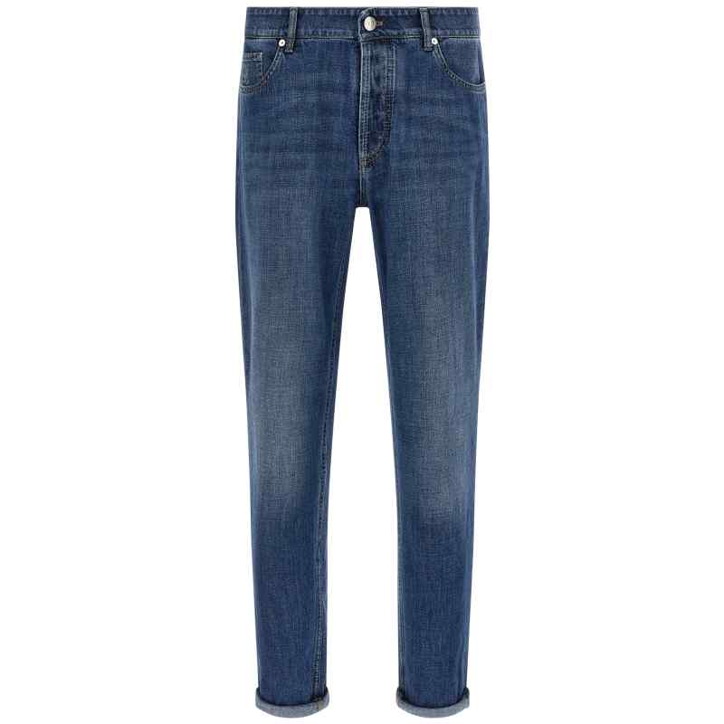 Brunello Cucinelli Logo Embroidery Jeans