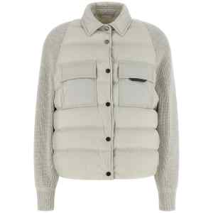 Brunello Cucinelli Shiny Flap Detail Down Jacket