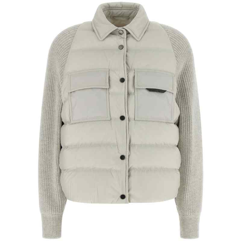 Brunello Cucinelli Shiny Flap Detail Down Jacket Brunello Cucinelli Shiny Flap Detail Down Jacket