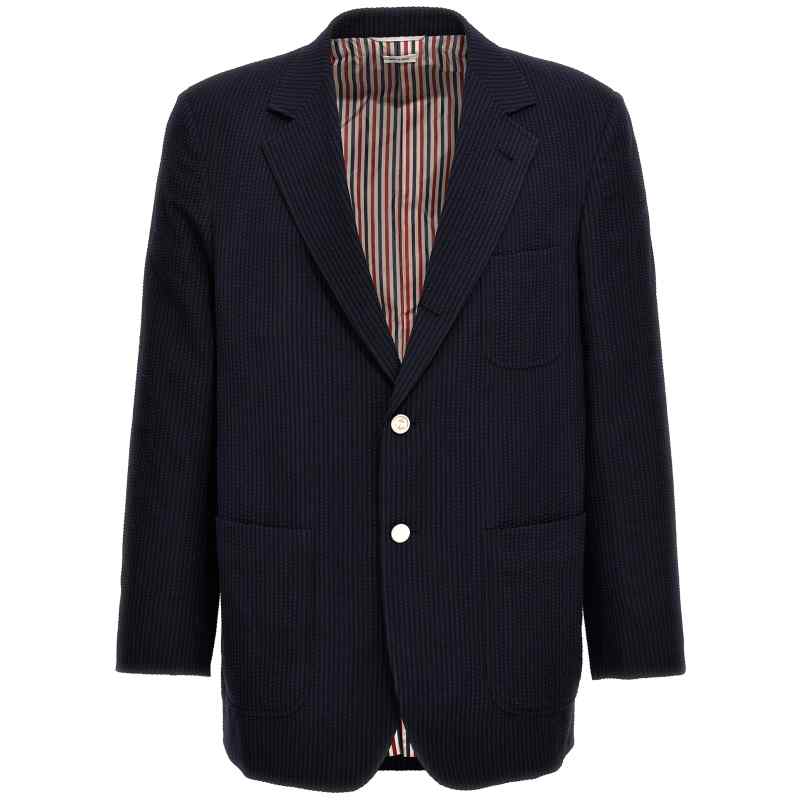 Thom Browne Single-breasted Seersucker Blazer