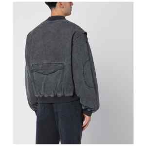 Represent Black washed cotton bomber jacket