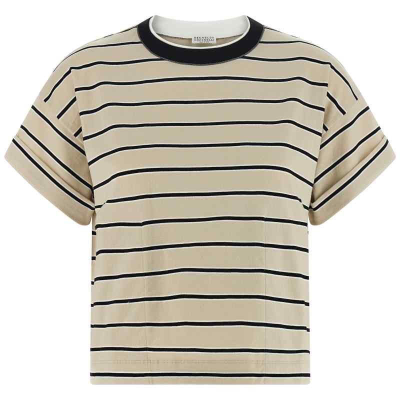 Brunello Cucinelli Shiny Trims T-shirt Brunello Cucinelli Shiny Trims T-shirt