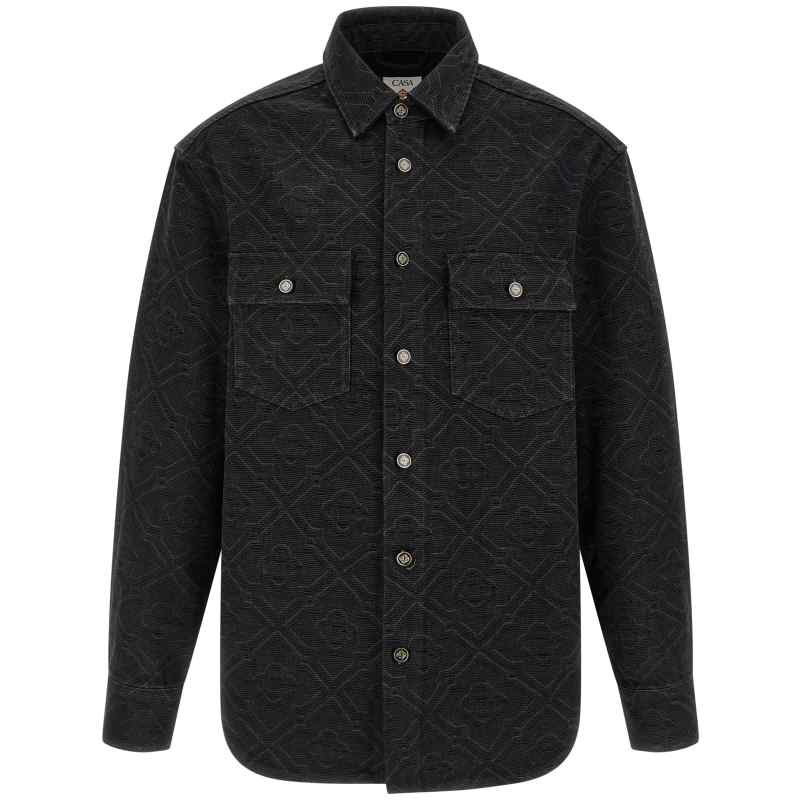 Casablanca Laser Monogram Denim Overshirt Casablanca Laser Monogram Denim Overshirt