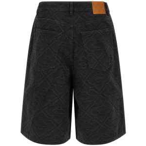 Casablanca Laser Monogram Denim Bermuda Shorts