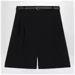 Max Mara Studio Blue pinstripe wool bermuda shorts