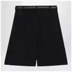 Max Mara Studio Blue pinstripe wool bermuda shorts