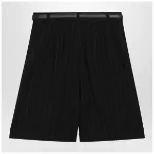 Max Mara Studio Blue pinstripe wool bermuda shorts