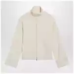Max Mara Ivory viscose-blend zip-up sweatshirt